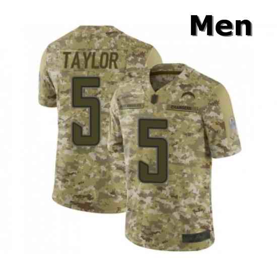 Men Los Angeles Chargers 5 Tyrod Taylor Limited Camo 2018 Salute to Service Football Jersey